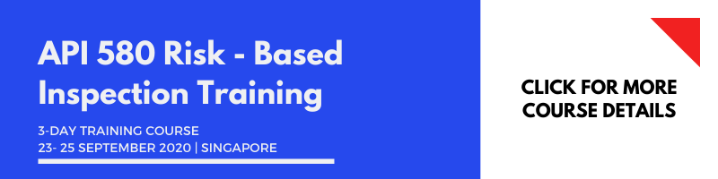 API 580 Risk Based Inspection Training 23-25 Sept 2020 SG